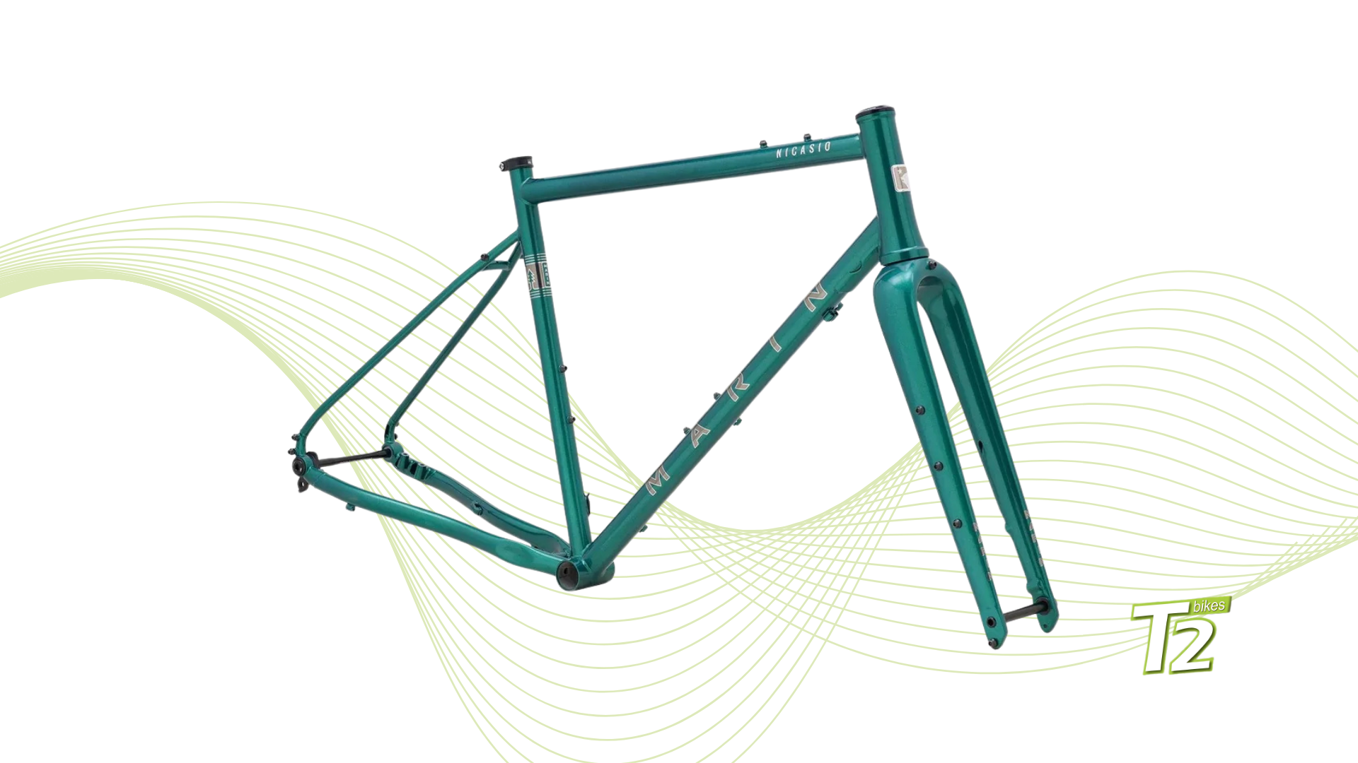 Marin Bikes - Bicicleta de Gravel Nicasio 2 (2025) Frame Kit Verde