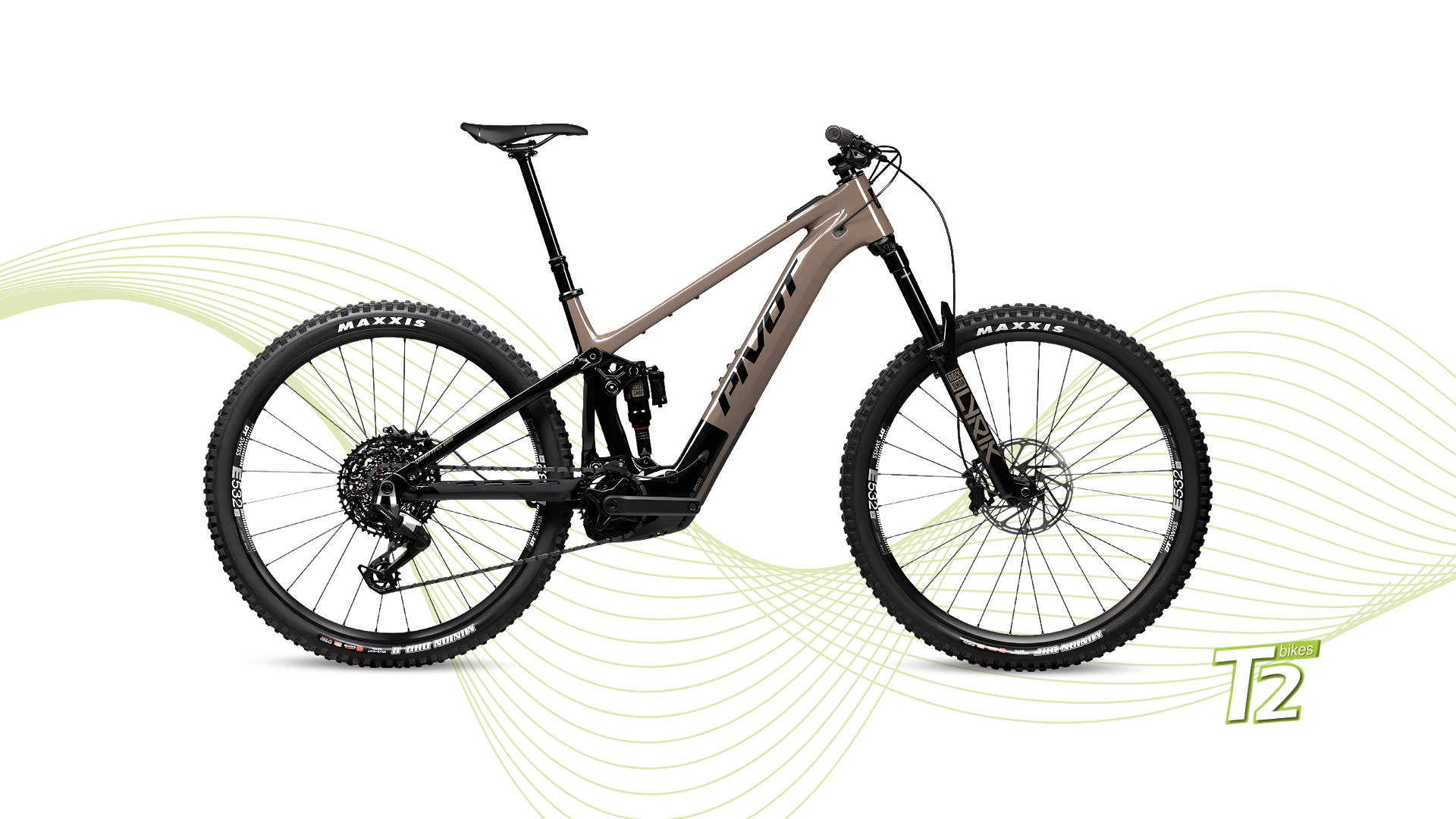 Pivot Cycles - E-Bike Doble Suspensión Shuttle Bosch AM 5ta Gen Badlands Brown Ride 70/90